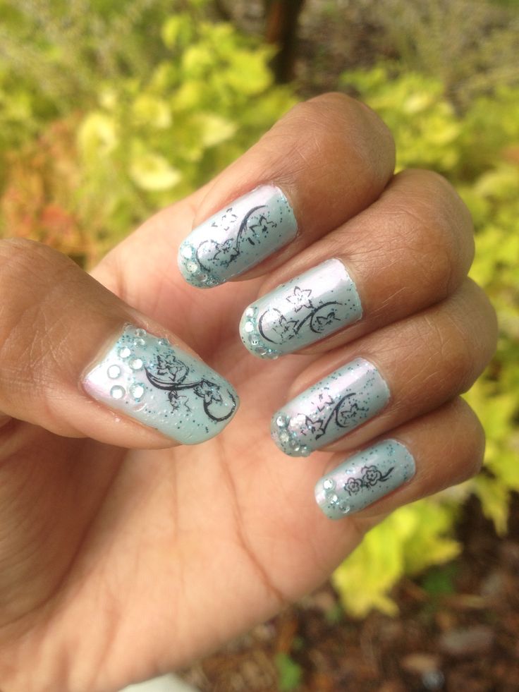 Light Blue Nail Design