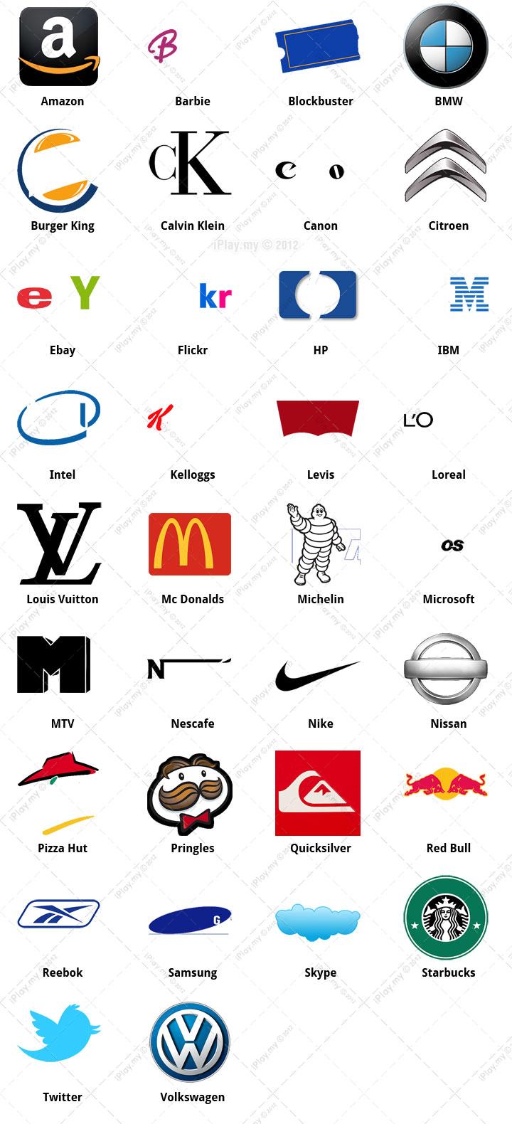 Logo Quiz Game Answers Level 1