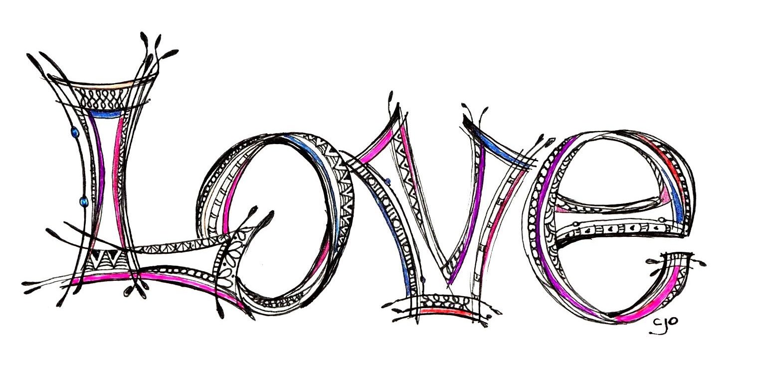 Love Written in Fancy Letters