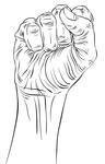 Male Hands Fist Sketch