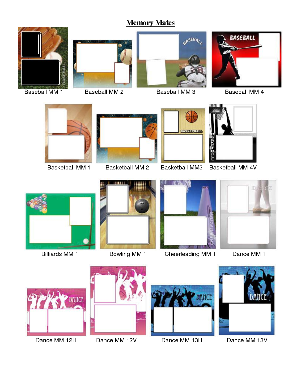 Memory Mate Templates Memory Mate Templates