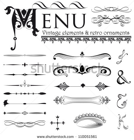 Menu Design Symbols Clip Art