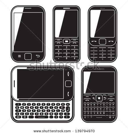 Mobile Phone Icon Black and White