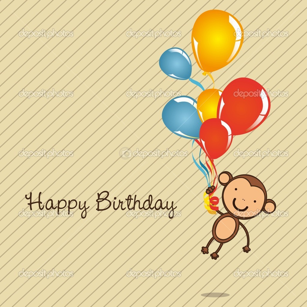Monkey Birthday Card Monkey Birthday Card
