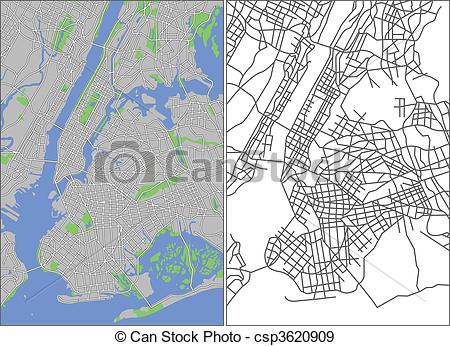 New York City Map Free Vector Art