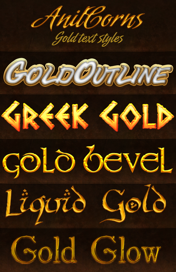 Photoshop Gold Styles Photoshop Gold Styles