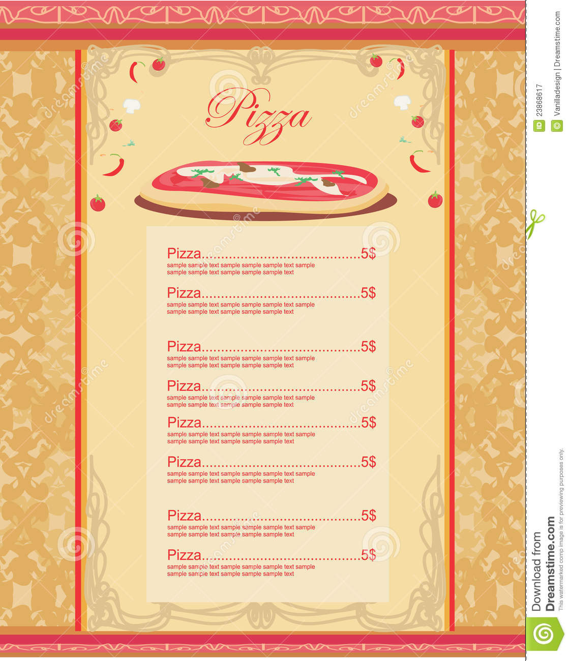 Pizza Menu Templates