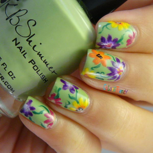 Pretty Floral Nail Designs