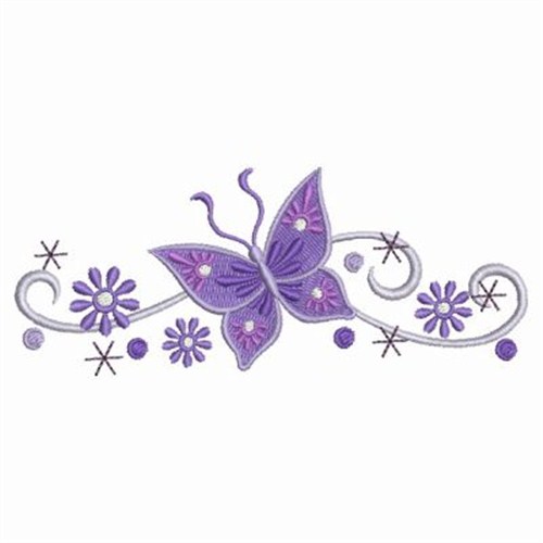 Purple Butterfly Border Design