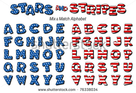 Red White and Blue Printable Letters