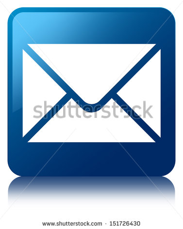 Reflected Blue Email Icon Glossy