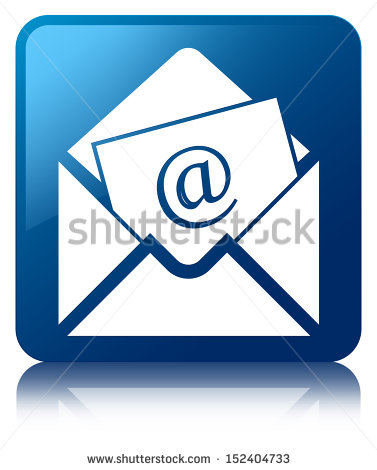 Reflected Blue Email Icon Glossy