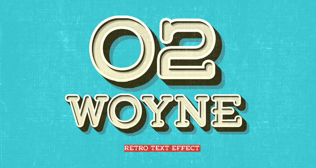 Retro Text Effect Photoshop