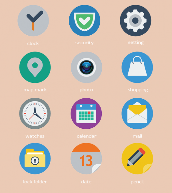 Round Flat Calendar Icons Free