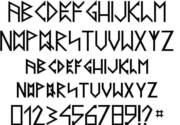 Rune Style Fonts Alphabet