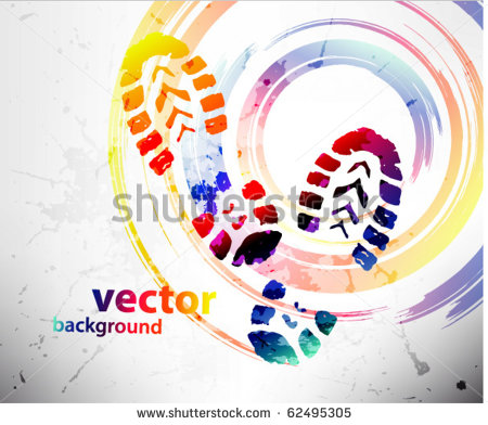 Running Shoe Print Vector