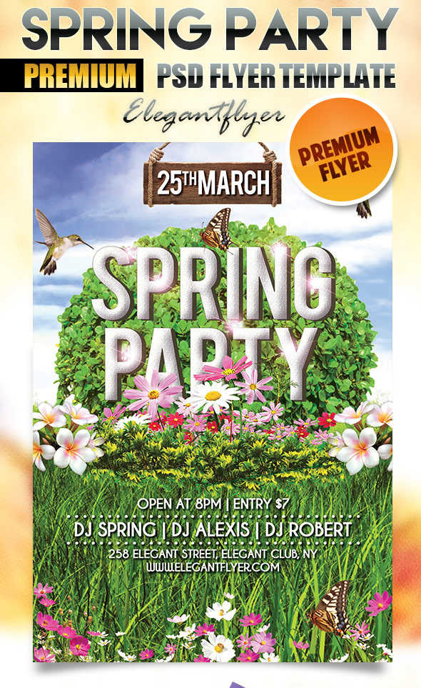 Spring Party Flyer Template Free