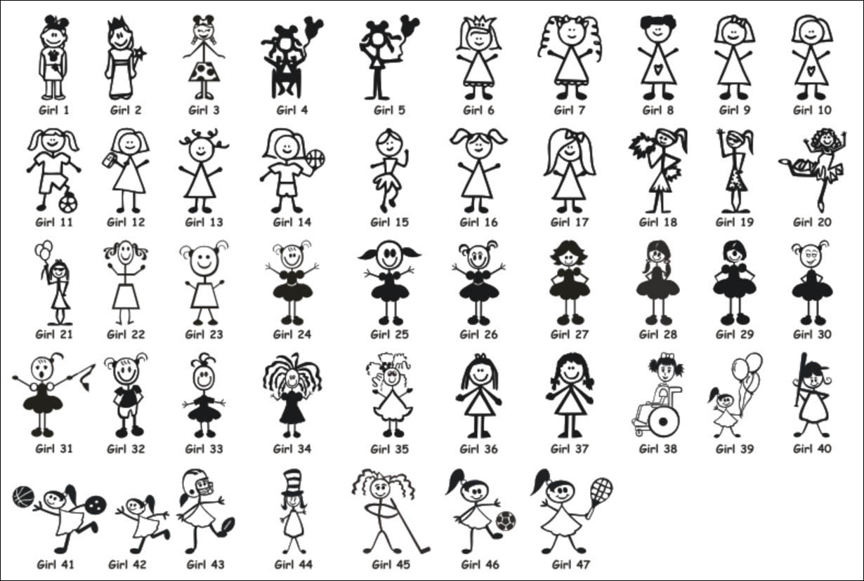 14 Stick Family Vector Images