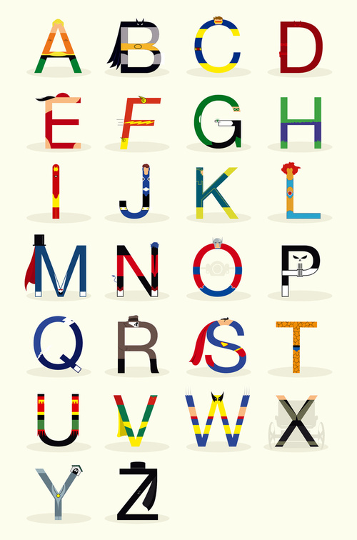 Superhero Fonts Alphabet Letters