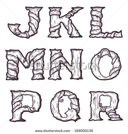 Tree Root Fonts Alphabet Letters