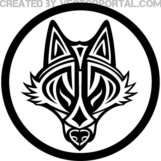 Tribal Wolf Vector