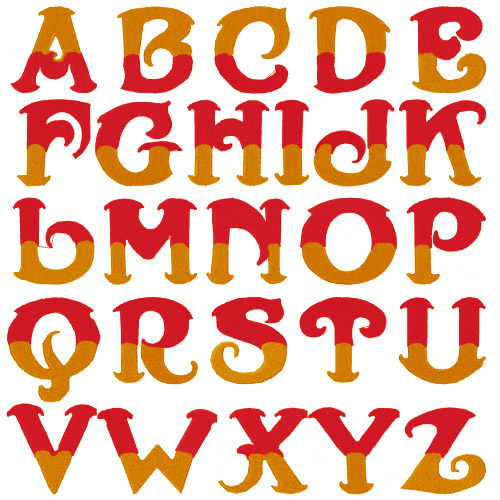 Two-Color Embroidery Font Two-Color Embroidery Font