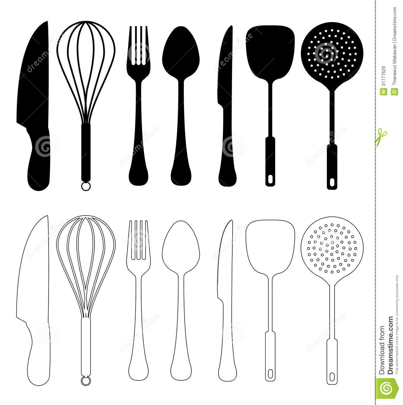 Vector Kitchen Utensils Silhouette