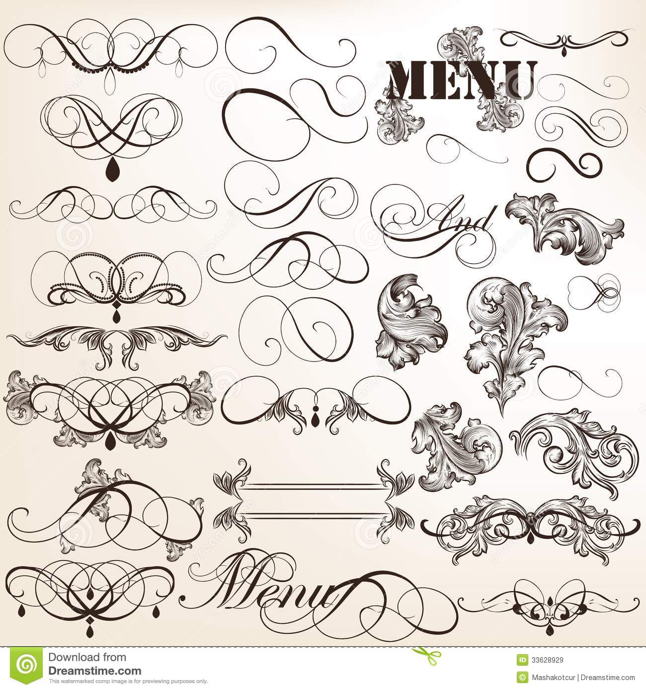 Vintage Calligraphic Design Elements Vector