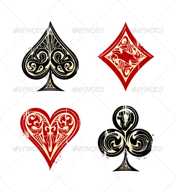 Vintage Playing Card Symbols Vintage Playing Card Symbols