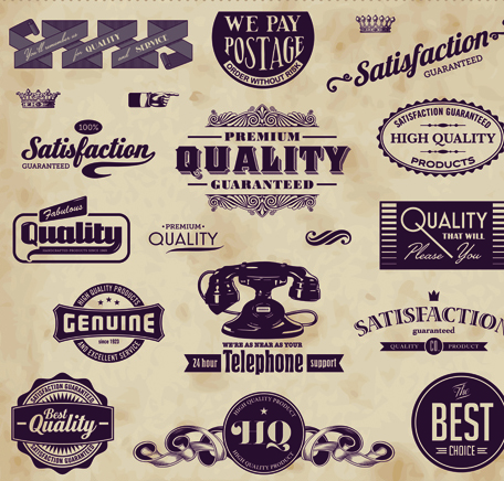 Vintage Retro Labels Vector