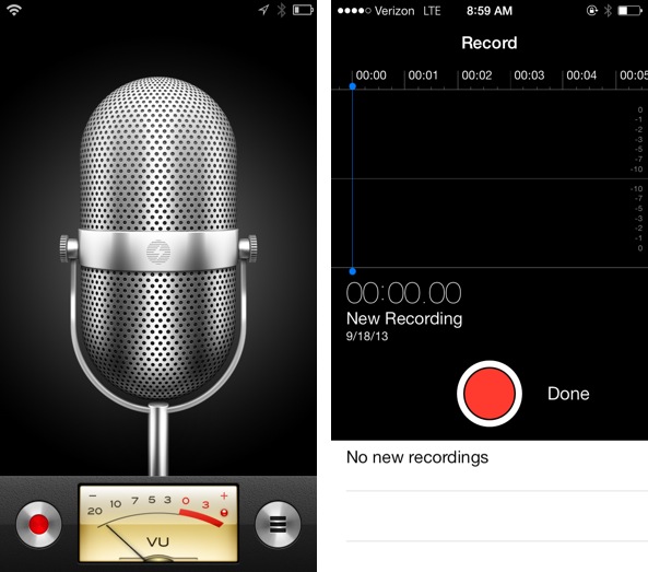 Voice Memos iOS 7