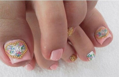 Wedding Toe Nail Art Design