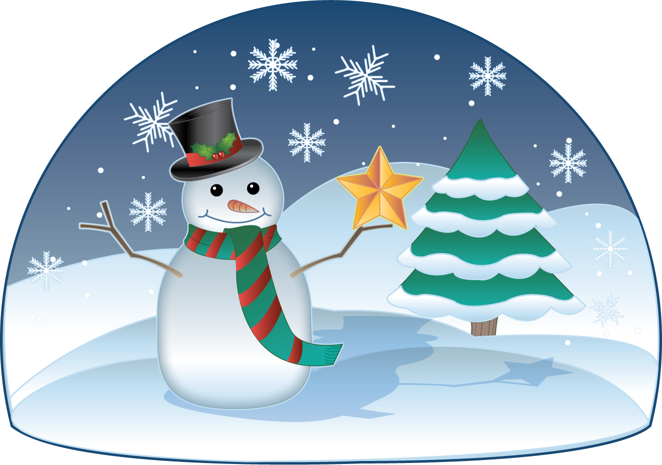 Winter Holiday Scene Clip Art Free