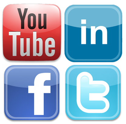 YouTube Facebook and Twitter Icons