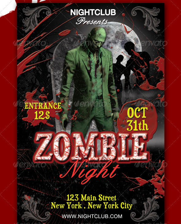 Zombie Party Flyer Template
