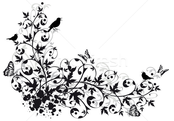 Abstract Graphic Flower Border