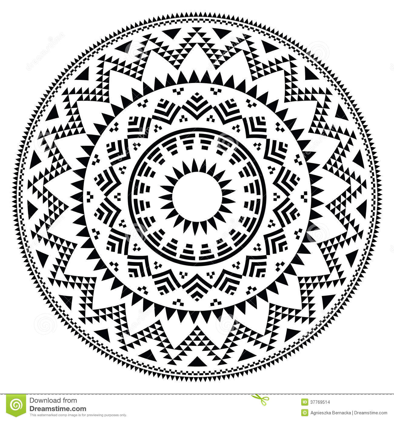Aztec Geometric Patterns Circle