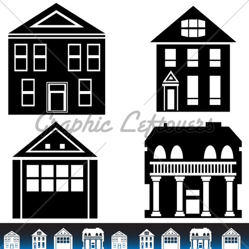 Black and White Building Icon