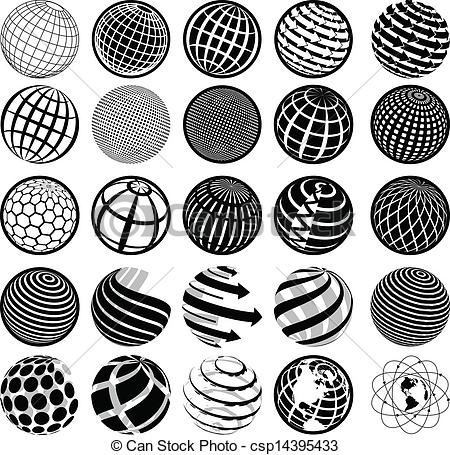 Black and White Globe Vector Black and White Globe Vector