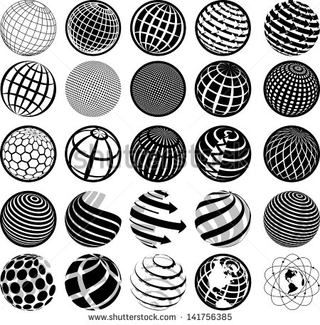 Black and White Globe Vector