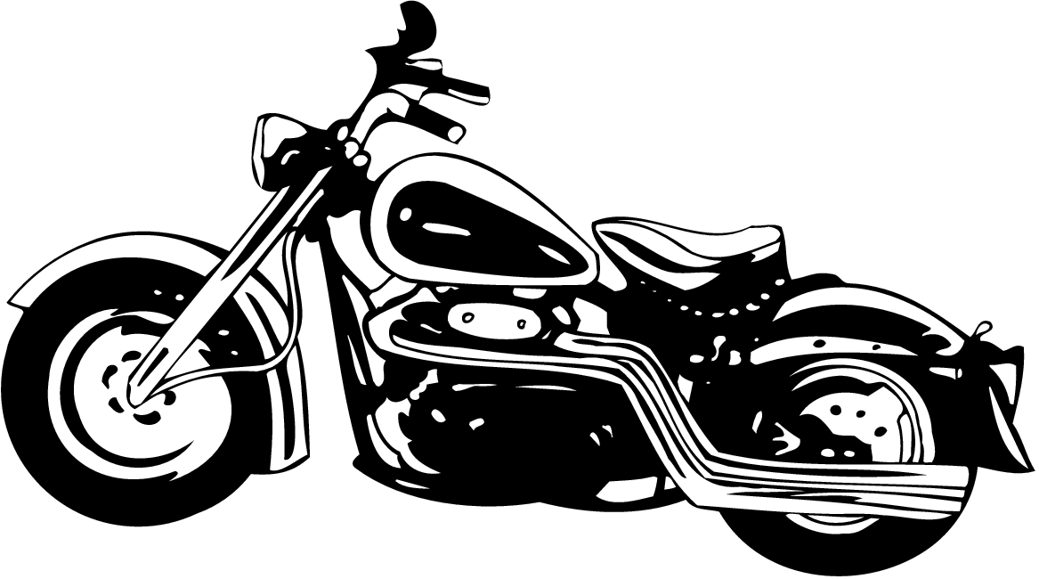 Black and White Motorcycle Clip Art Free