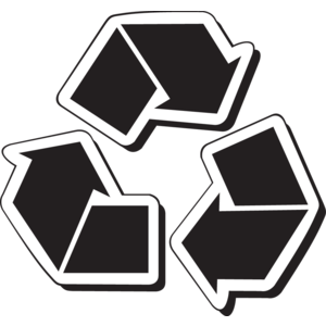 Black and White Recycle Logo