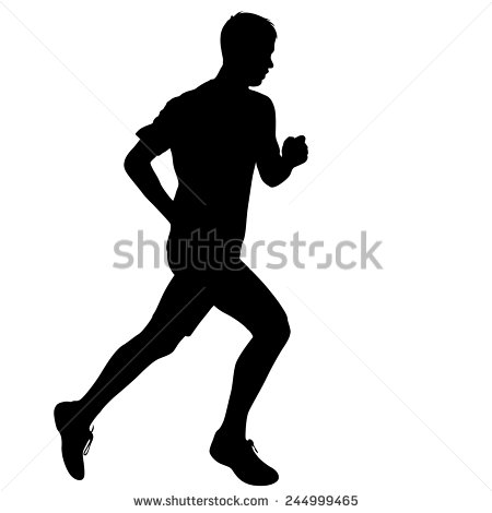 Black and White Silhouette Man Running