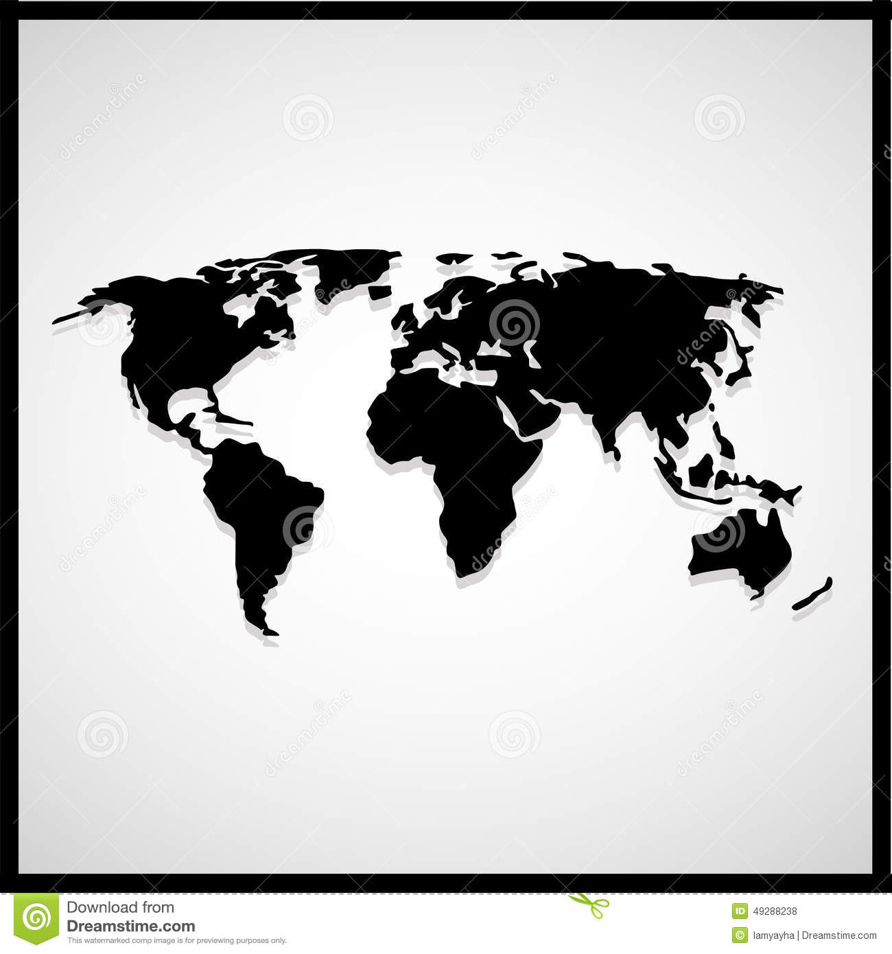 Black Vector World Map Black Vector World Map