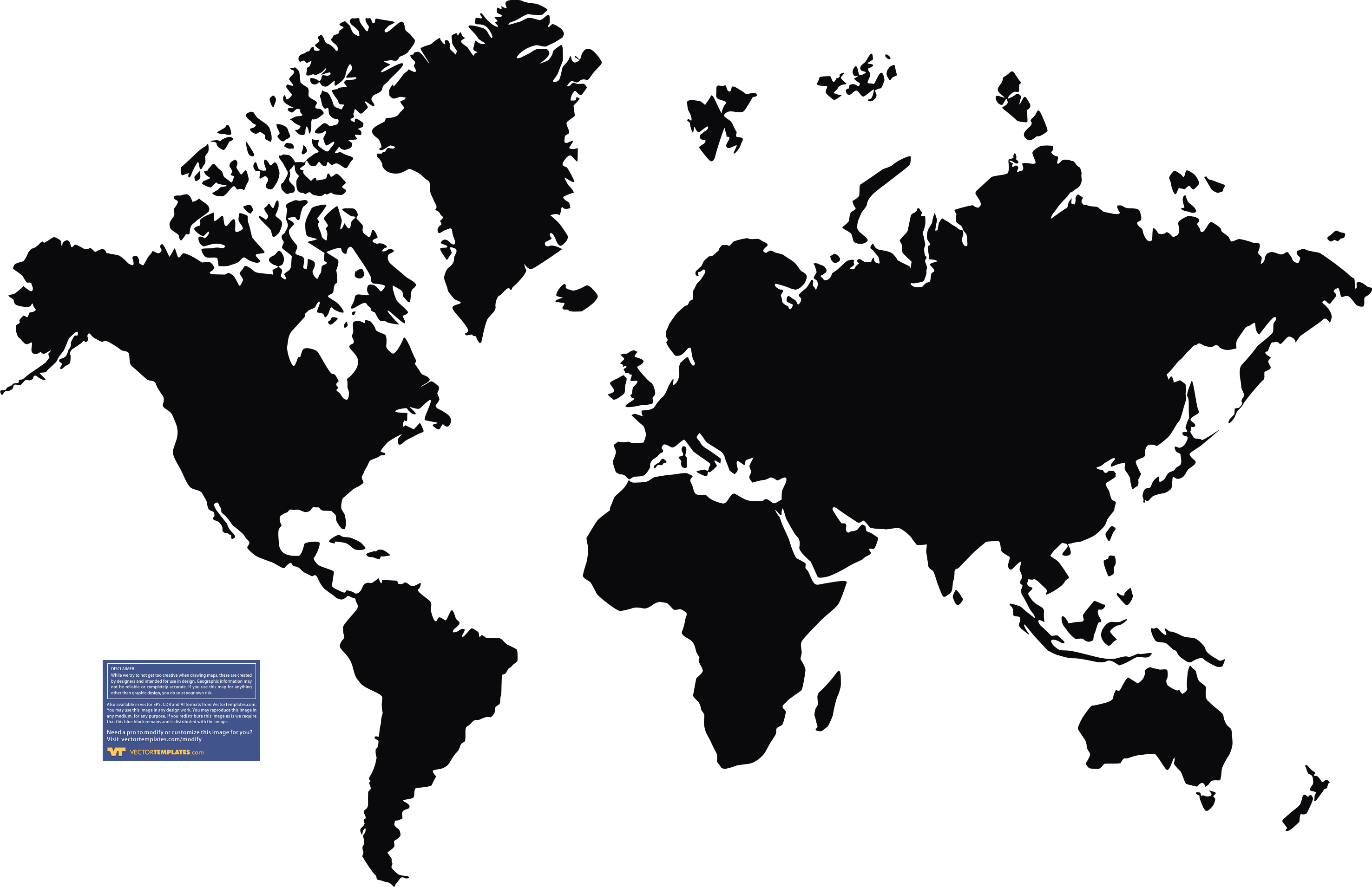 Black White World Map Vector