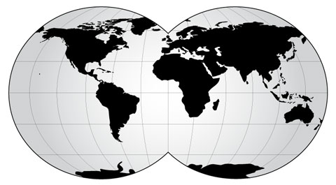 Black White World Map Vector