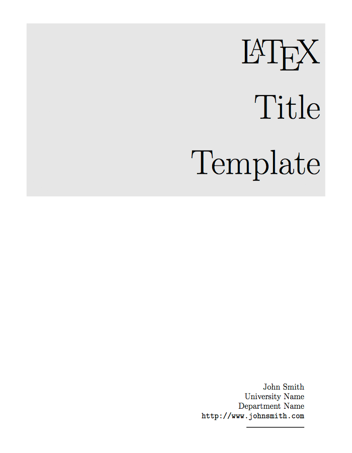 Book Title Page Template