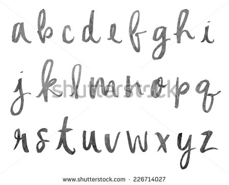 Brush Hand Lettering Calligraphy Font Alphabet