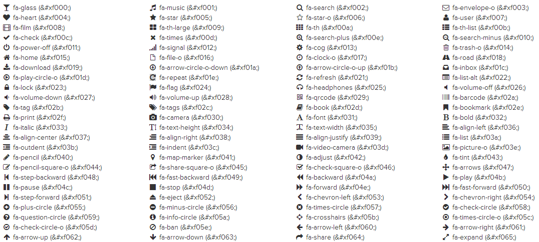 10 Font Awesome Cheat Sheet Images