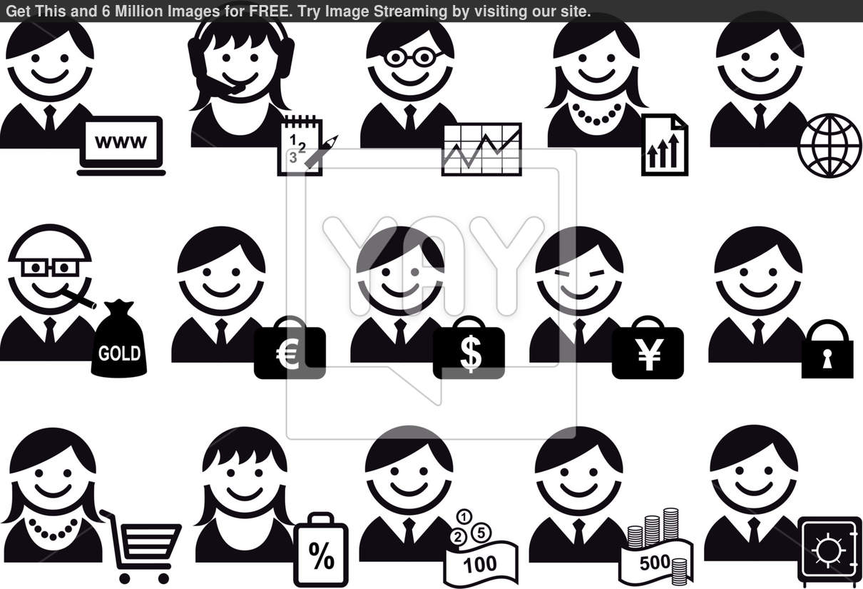 Business People Icons Vector